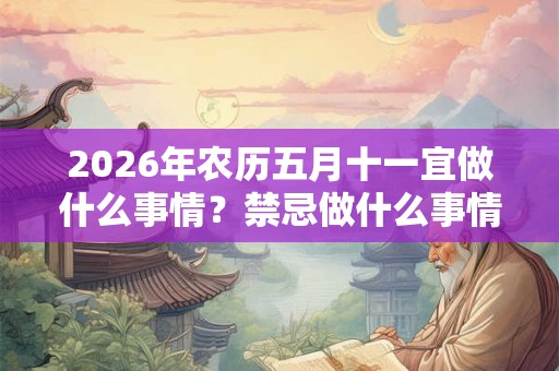 2026年农历五月十一宜做什么事情？禁忌做什么事情？