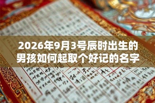 2026年9月3号辰时出生的男孩如何起取个好记的名字和五行属性