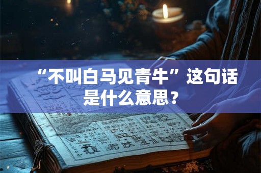 “不叫白马见青牛”这句话是什么意思？