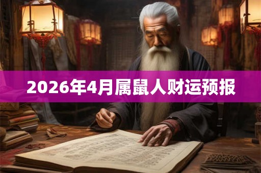 2026年4月属鼠人财运预报 2026年4月属鼠人财运预报