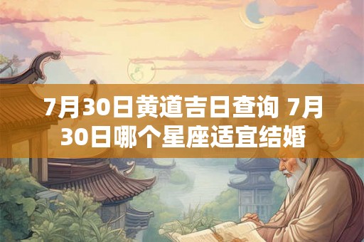 7月30日黄道吉日查询 7月30日哪个星座适宜结婚