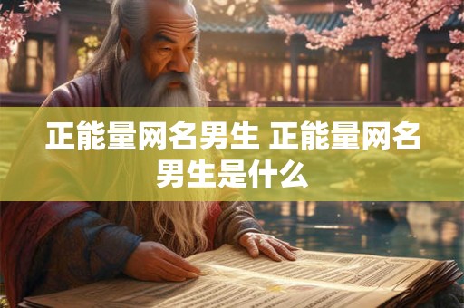 正能量网名男生 正能量网名男生是什么
