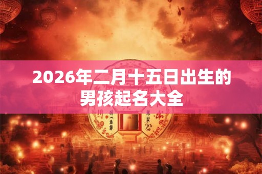 2026年二月十五日出生的男孩起名大全