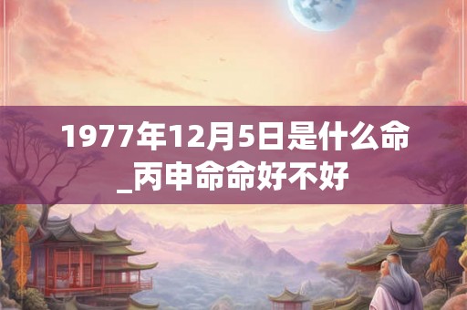 1977年12月5日是什么命_丙申命命好不好