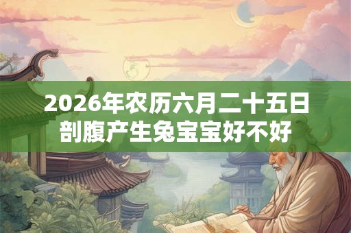 2026年农历六月二十五日剖腹产生兔宝宝好不好