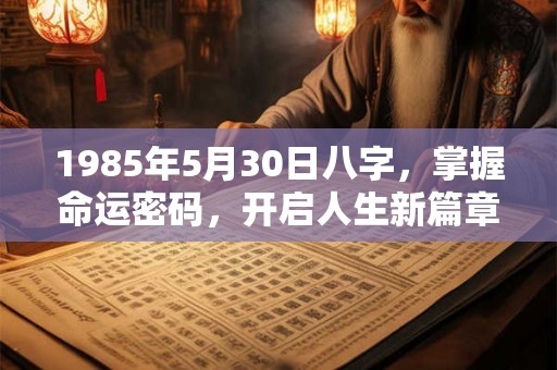 1985年5月30日八字，掌握命运密码，开启人生新篇章