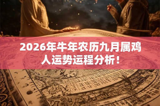 2026年牛年农历九月属鸡人运势运程分析! 2026年牛年农历九月属鸡人运势运程分析!
