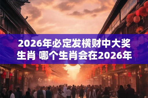 2026年必定发横财中大奖生肖 哪个生肖会在2026年必定中大奖发横财