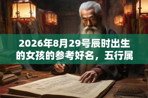 2026年8月29号辰时出生的女孩的参考好名，五行属什么