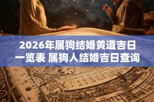 2026年属狗结婚黄道吉日一览表 属狗人结婚吉日查询 2026年属狗结婚黄道吉日一览表 属狗人结婚吉日查询