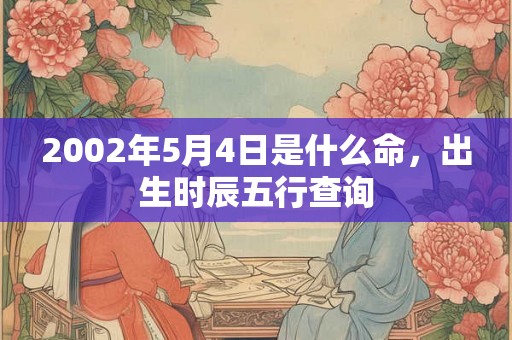 2002年5月4日是什么命，出生时辰五行查询