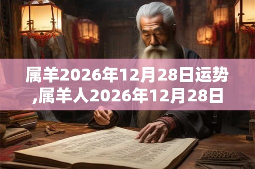 属羊2026年12月28日运势,属羊人2026年12月28日财运,生肖羊2026年12月28日运势