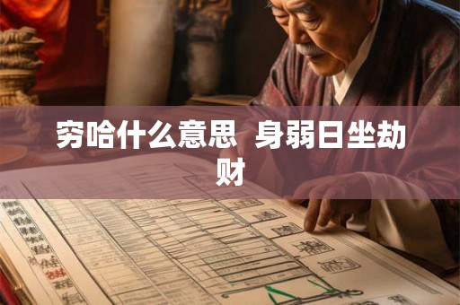 穷哈什么意思 身弱日坐劫财 穷哈什么意思 身弱日坐劫财