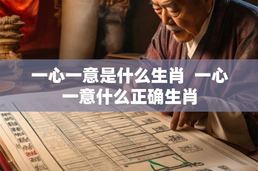 一心一意是什么生肖  一心一意什么正确生肖