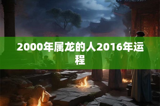 2000年属龙的人2016年运程