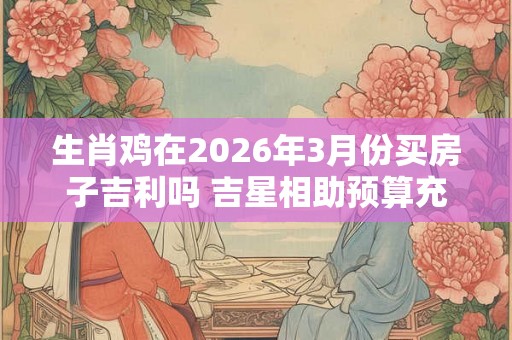 生肖鸡在2026年3月份买房子吉利吗 吉星相助预算充足