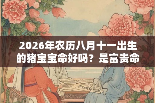 2026年农历八月十一出生的猪宝宝命好吗？是富贵命吗？