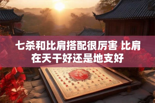 七杀和比肩搭配很厉害 比肩在天干好还是地支好