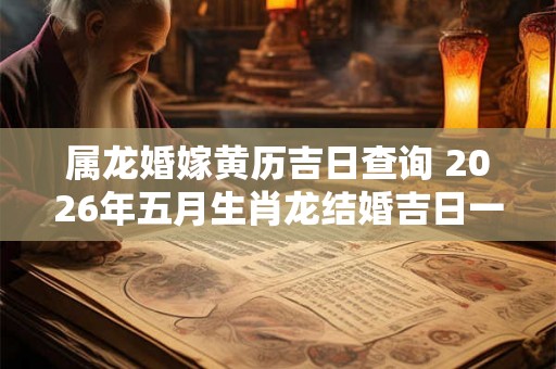 属龙婚嫁黄历吉日查询 2026年五月生肖龙结婚吉日一览