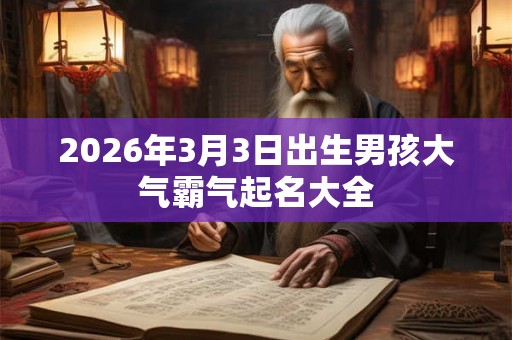 2026年3月3日出生男孩大气霸气起名大全