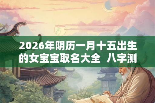 2026年阴历一月十五出生的女宝宝取名大全 八字测算 2026年阴历一月十五出生的女宝宝取名大全 八字测算