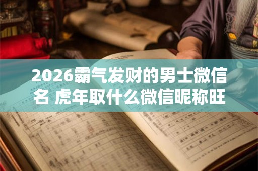 2026霸气发财的男士微信名 虎年取什么微信昵称旺财