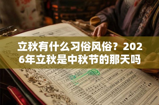 立秋有什么习俗风俗？2026年立秋是中秋节的那天吗？