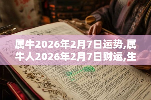 属牛2026年2月7日运势,属牛人2026年2月7日财运,生肖牛2026年2月7日运势