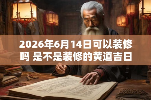 2026年6月14日可以装修吗 是不是装修的黄道吉日 2026年6月14日可以装修吗 是不是装修的黄道吉日