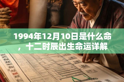 1994年12月10日是什么命,十二时辰出生命运详解 1994年12月10日是什么命,十二时辰出生命运详解