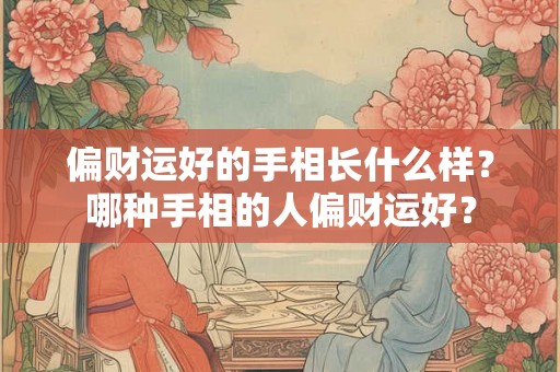 偏财运好的手相长什么样？哪种手相的人偏财运好？