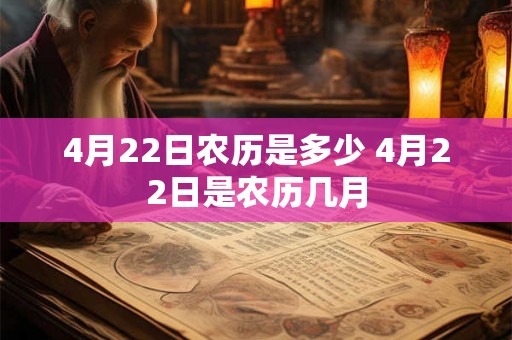 4月22日农历是多少 4月22日是农历几月