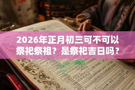 2026年正月初三可不可以祭祀祭祖？是祭祀吉日吗？