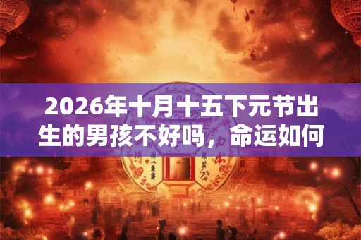 2026年十月十五下元节出生的男孩不好吗，命运如何？