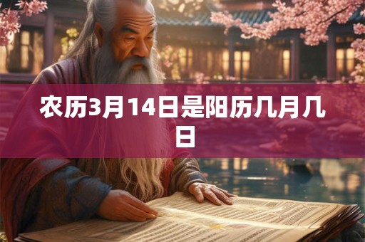 农历3月14日是阳历几月几日 农历3月14日是阳历几月几日