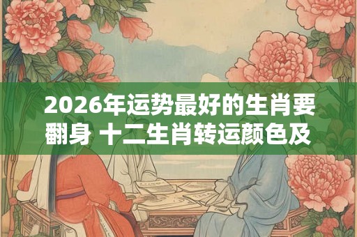 2026年运势最好的生肖要翻身 十二生肖转运颜色及方位
