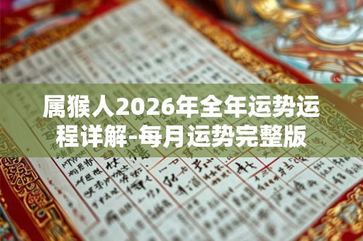 属猴人2026年全年运势运程详解-每月运势完整版