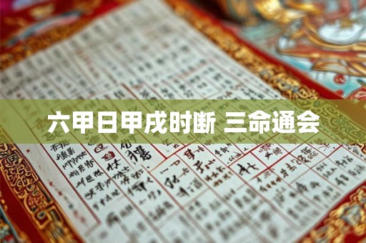 六甲日甲戌时断 三命通会