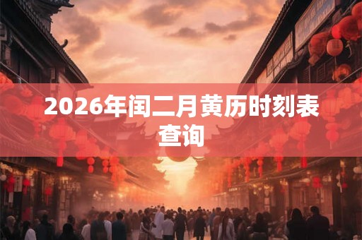 2026年闰二月黄历时刻表查询