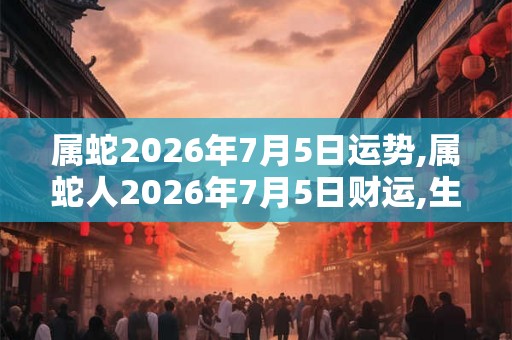 属蛇2026年7月5日运势,属蛇人2026年7月5日财运,生肖蛇2026年7月5日运势