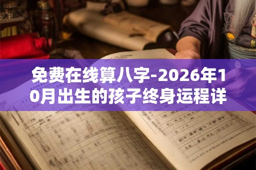 免费在线算八字-2026年10月出生的孩子终身运程详批 免费在线算八字-2026年10月出生的孩子终身运程详批