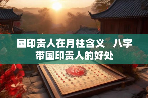 国印贵人在月柱含义 八字带国印贵人的好处 国印贵人在月柱含义 八字带国印贵人的好处