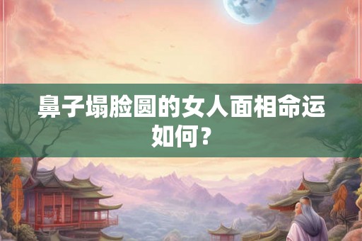 鼻子塌脸圆的女人面相命运如何？