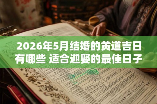 2026年5月结婚的黄道吉日有哪些 适合迎娶的最佳日子