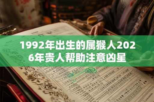 1992年出生的属猴人2026年贵人帮助注意凶星