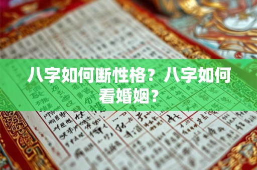 八字如何断性格?八字如何看婚姻? 八字如何断性格?八字如何看婚姻?