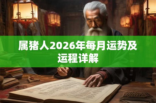 属猪人2026年每月运势及运程详解