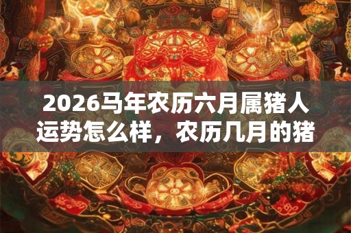 2026马年农历六月属猪人运势怎么样，农历几月的猪有福？