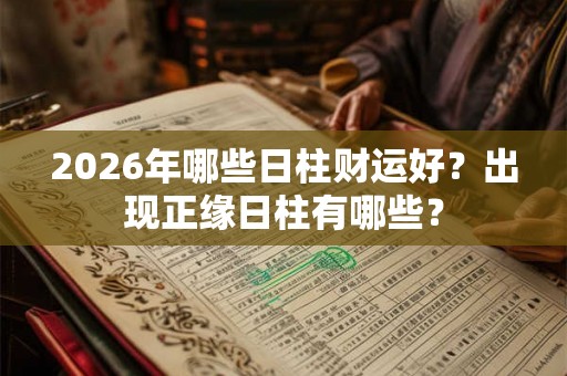 2026年哪些日柱财运好？出现正缘日柱有哪些？