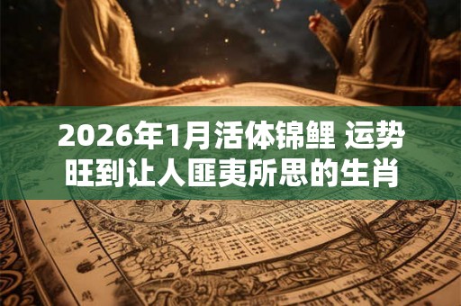 2026年1月活体锦鲤 运势旺到让人匪夷所思的生肖